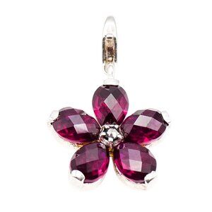 Thomas Sabo Genuine Ruby Sterling Silver Flower Pendant Charm